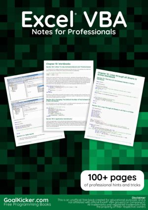 Excel VBA Notes for Professionals