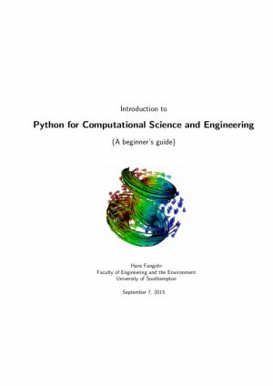 Introduction to Python for Computational Science and Engineering