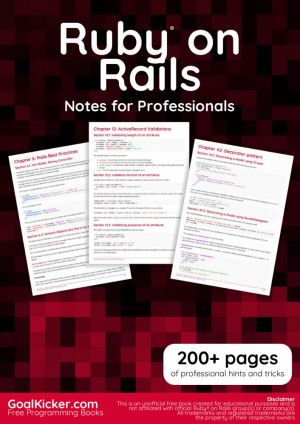 Ruby on Rails Notes for Professionals