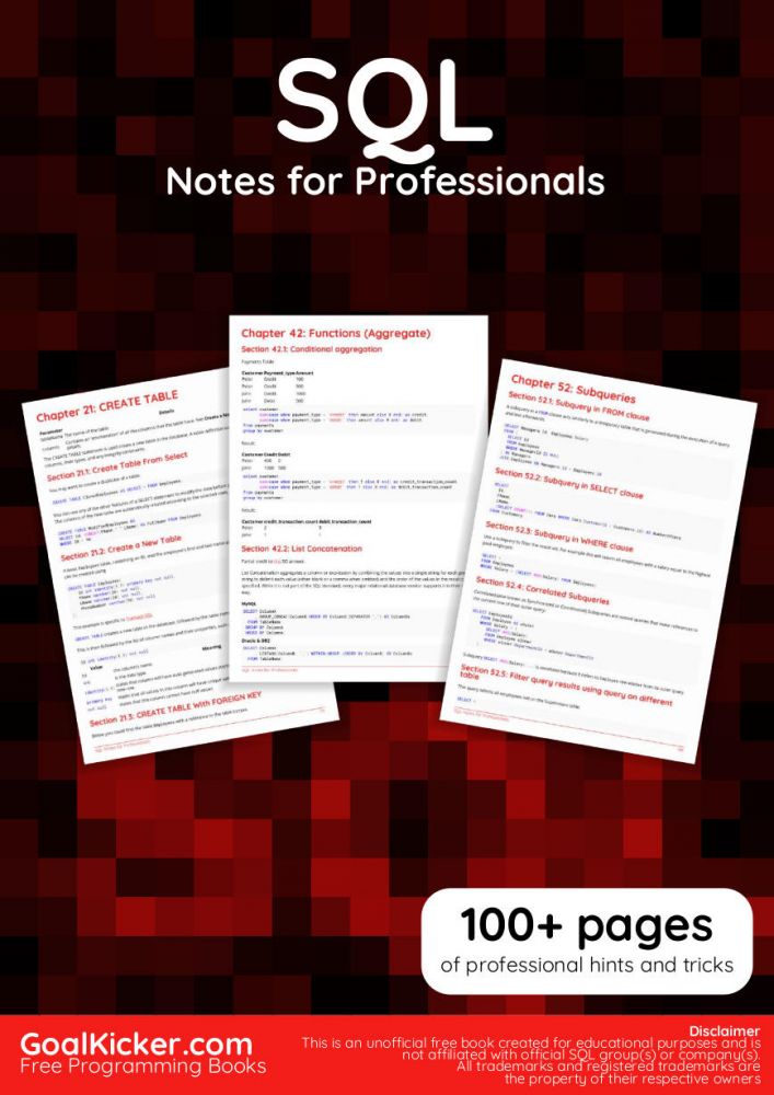 SQL Notes for Professionals.pdf - Free download books